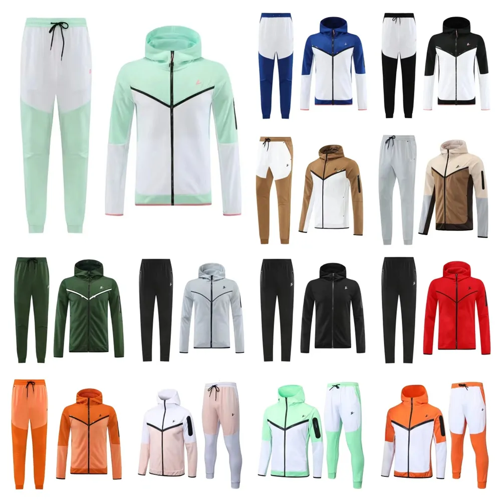 Tech Hoodie Tech Polar Spor Giyim Eğitim Giysileri Tam Fermuar Pantolon Trailsuit Set TechFleeces Sport Pants Mens Tasarımcı Ceketler Uzay Pamuk Joggers Sweatshirt