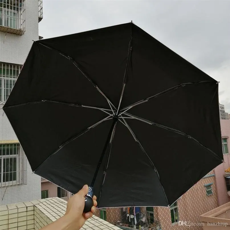 Klassiska paraplyer 3 vikar fullautomatiska blommor paraply uteplats parasol med presentförpackning för VIP-klient2534