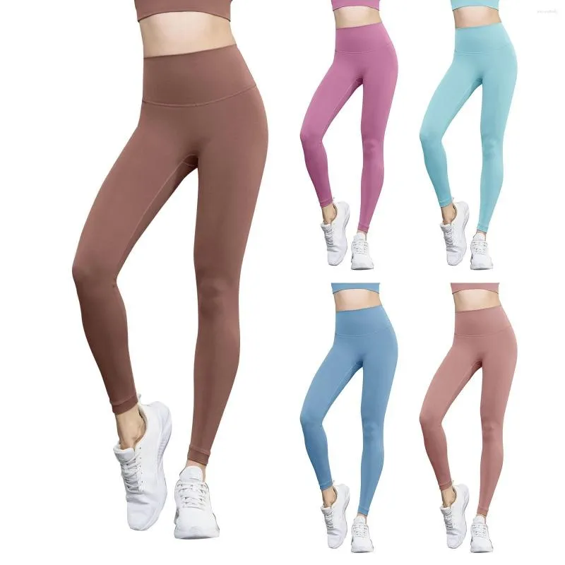 Active Pants Women's Yoga Solid Color 1 -Piece Cut with Inner Pocket Gym Sports