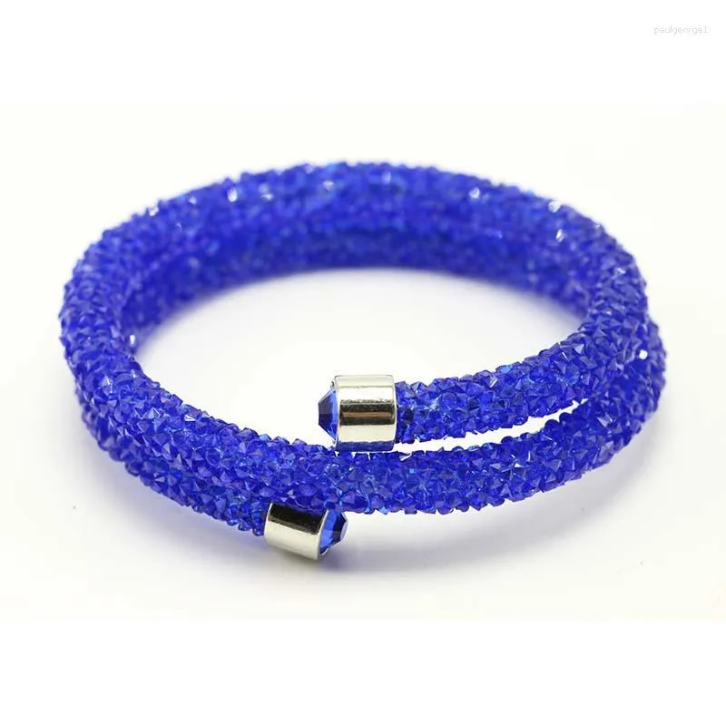 Bracelets de charme LE SKY Exquis Simple Cercle Cristal Strass Manchette Multicouche Bracelet Bracelets Pour Femmes Mode Bijoux Cadeau Bracelet