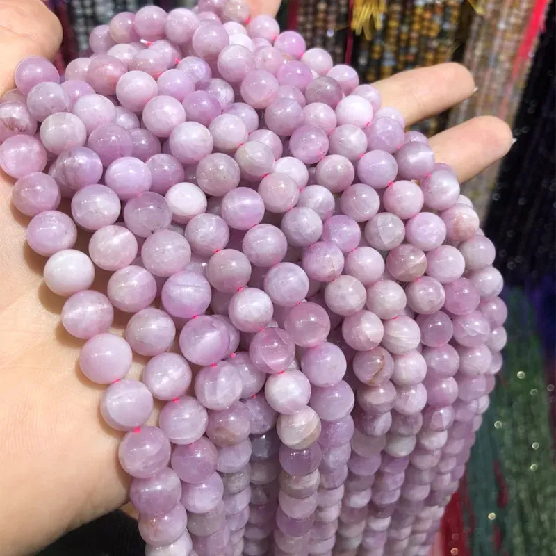 6/8/10mm Real Natural Kunzite Purple Spodumene Stone Beads For Jewelry Making DIY Round Loose Beads Fit Bracelet Accessories