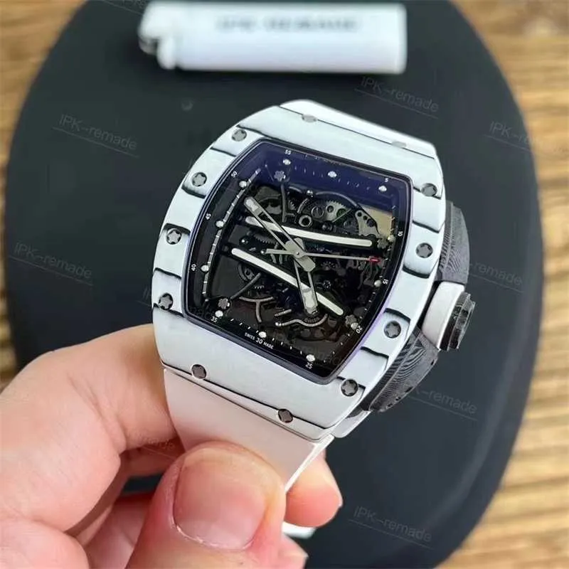 Milles Luxury Watches LPK RM061 Uhr NTPT aus wei em Kohlefaser Verbundmaterial mit All in One Armband aus Naturkautschuk mit Saphirglas und Spiegel