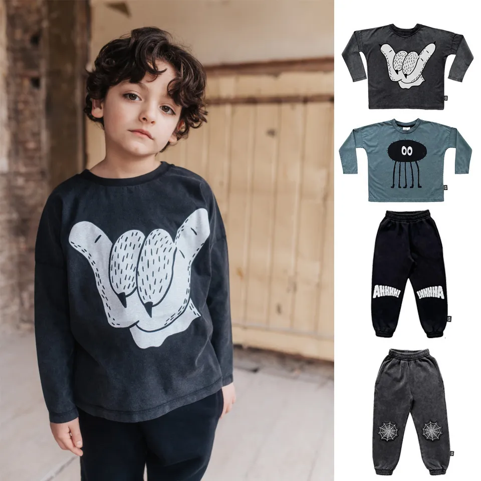 Clothing Sets LMH 2023 Autumn Winter Cotton Children's Sweater And Pants In a vintage style 230914