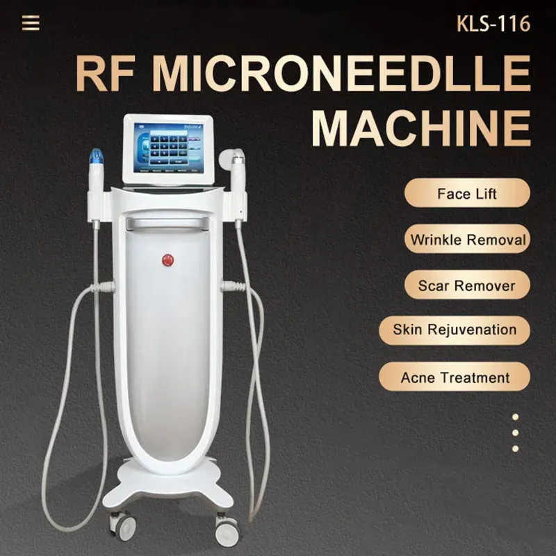 Populaire 2 poignées 25 broches 64 broches machine de microneedling rf tendance CE approuvé aiguille de serrage de la peau fractionnée avec système RF pour machine corporelle