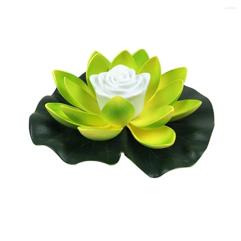 Trädgårdsdekorationer Heminredning LED -ljuslampa 18/28cm Fake Lotus Flower Swimming Pool Pond Floating Floral Solar Lights Outdoor Decorati