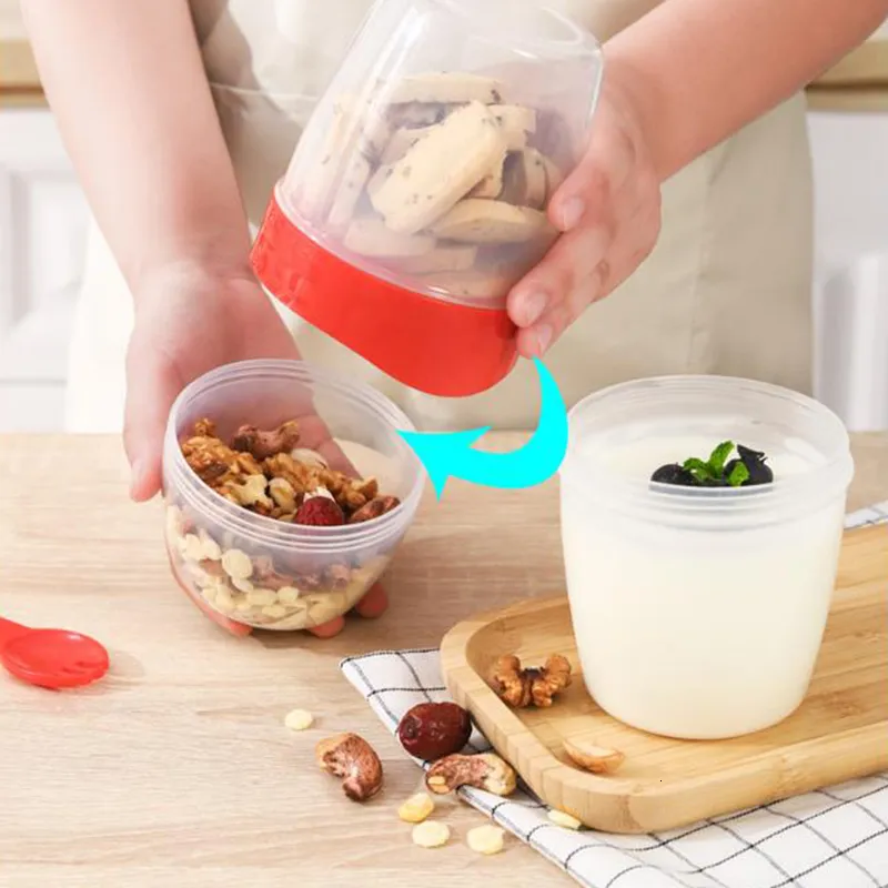 1L Portable Bottle Salad Container Bento Salad Bowl with Fork
