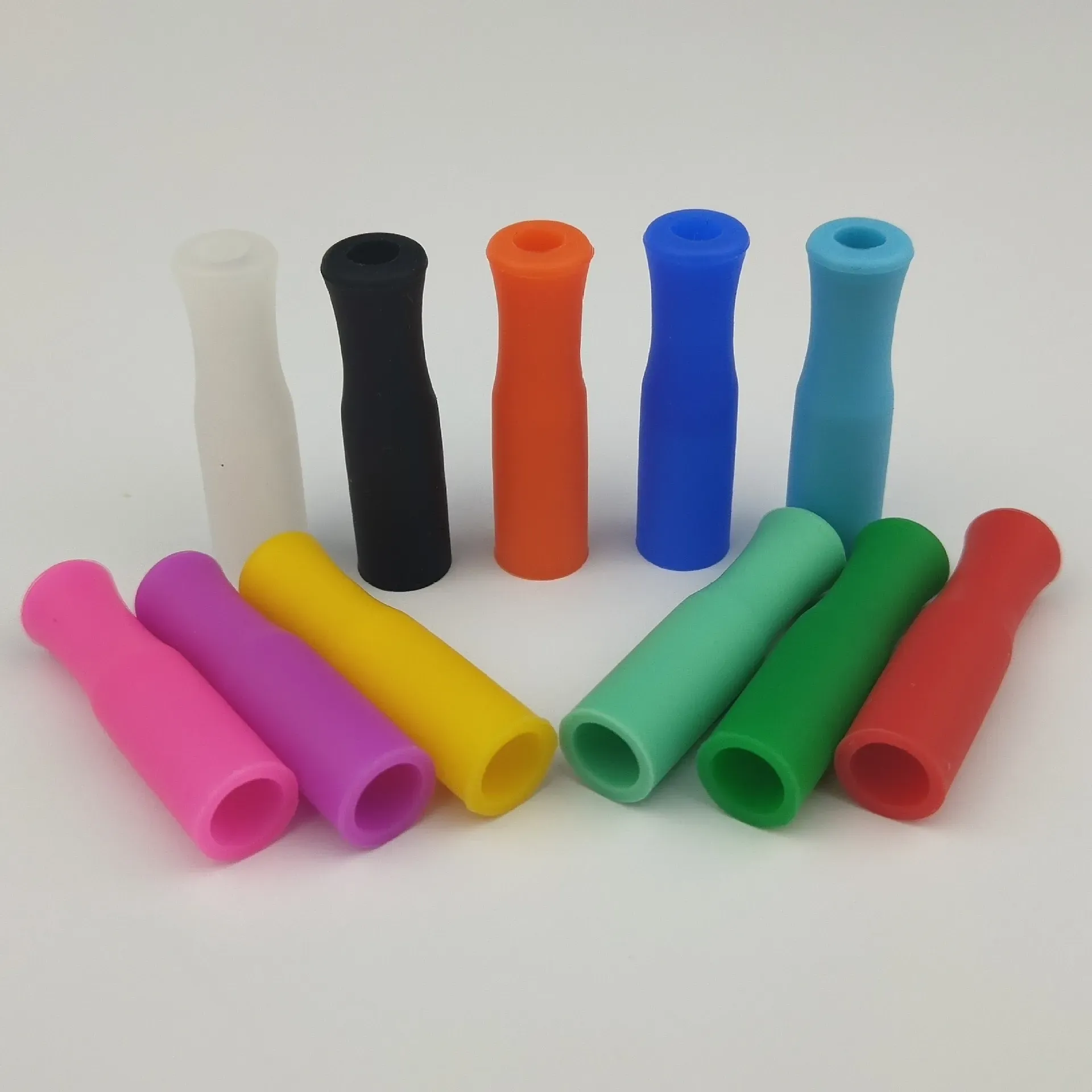 Punte in silicone di serie da 11 colori per cannucce in acciaio inossidabile Tubi di copertura per la prevenzione delle collisioni dei denti ZZ