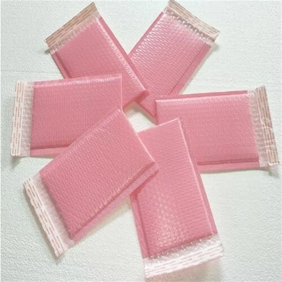 Envoltório de presente 15x20 5cm espaço utilizável rosa poli bolha mailer envelopes acolchoados saco de correio auto-vedação embalagem bag185o