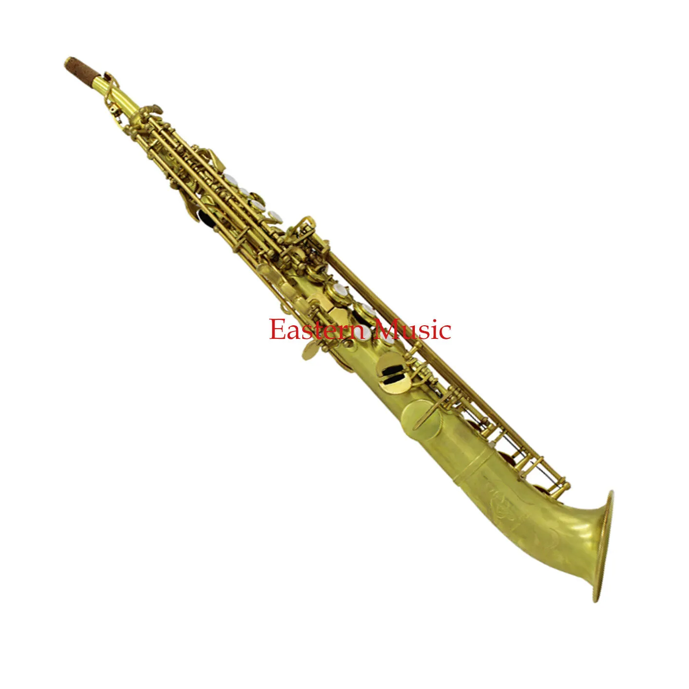 Professionell östlig musik krökt klocksopran saxofon saxello original mässing