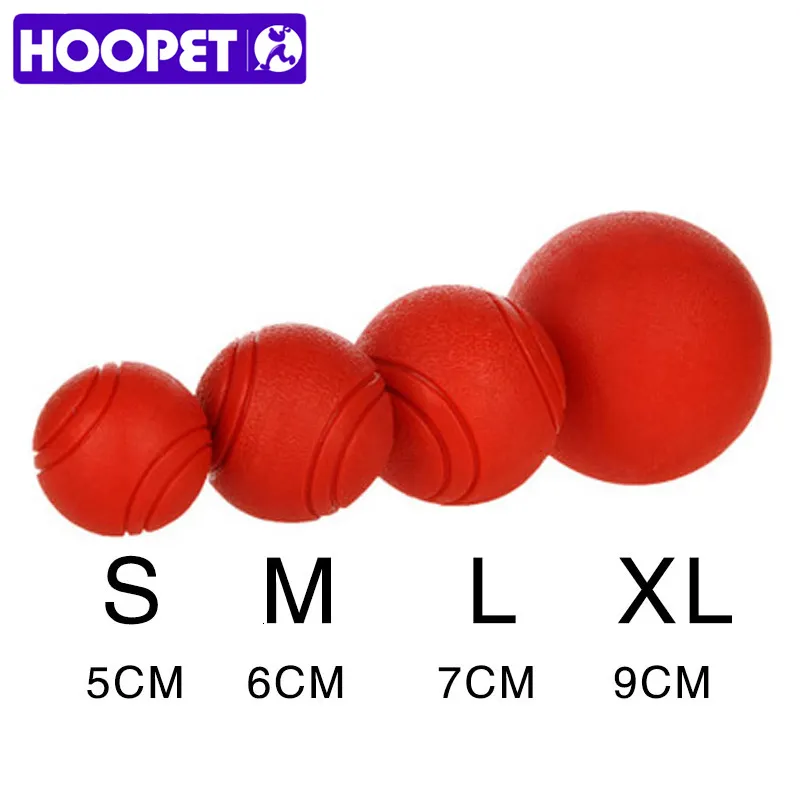 Giocattoli per cani Mastica HOOPET Giocattolo Palla di gomma Resistente ai morsi per cani Cucciolo Teddy Pitbull Colore rosso Solido S XL Forniture per animali 230915