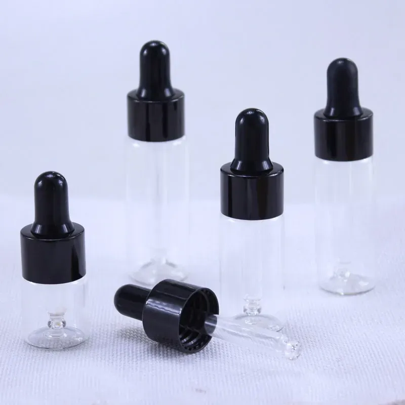 5ml 10ml 15ml 20ml clear Glass Dropper Bottle Jars Vials With Pipette For Cosmetic Perfume Essential Oil Bottles