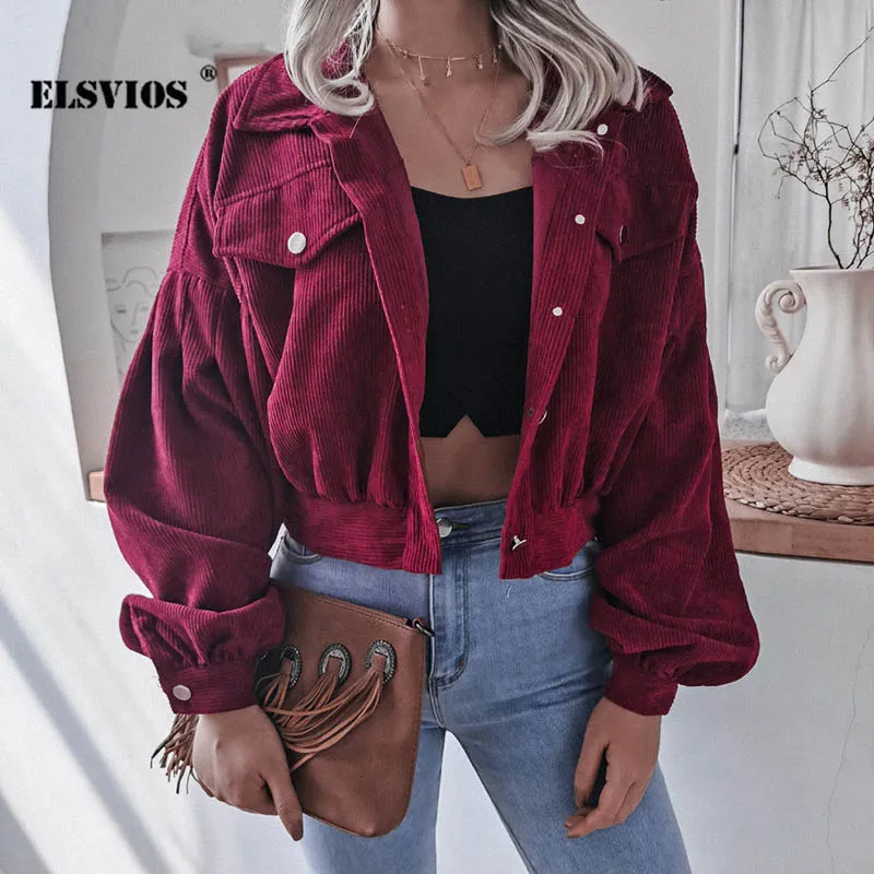 Jaquetas femininas Moda Mulheres Veludo Lanterna Mangas Compridas Lapela BF Estilo Jaqueta Outono Inverno Elegante Cor Sólida Solta Casual Jaquetas Curtas 230915