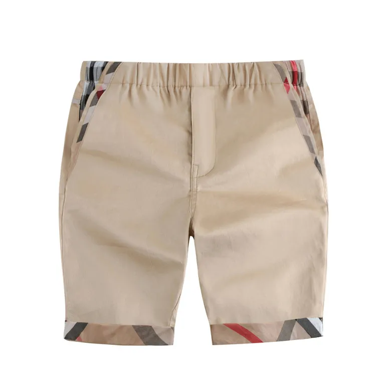 2023 Gentleman Style Summer Boys Plaid Shorts barn knapp avslappnad mittbyxor barn kläder barnkläder 2-8 år