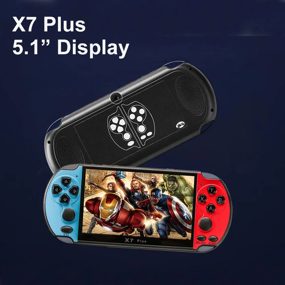 5.1 Polegada 8GB X7 PLUS Handheld Game PSP Screen Players Portátil GBA NES Games Console MP4 Player com Câmera TV Out TF Vídeo