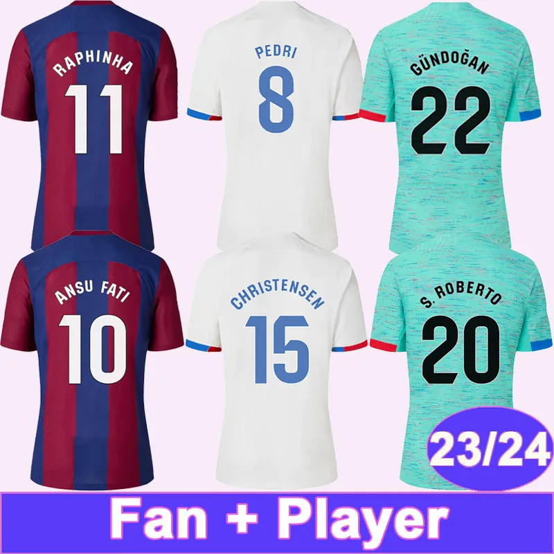 23 24 Barcelona LEWANDOWSKI FERRAN Camisetas de fútbol para hombre Jugador MARCOS A. S.ROBERTO ANSU FATI GAVI RAPHINHA Local Visitante Tercera camiseta de fútbol