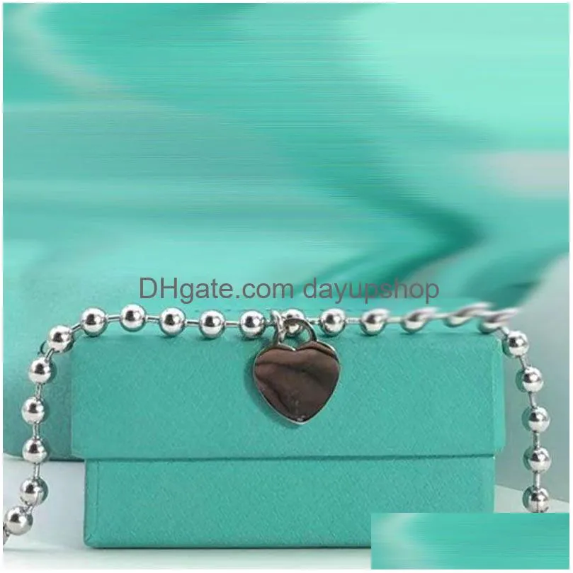 Heart Bracelets Women Hollow Beads Chain A Set Of Packaging Stainless Steel Round On Hand Couple Fashion Jewelry Wholesale Drop Delivery