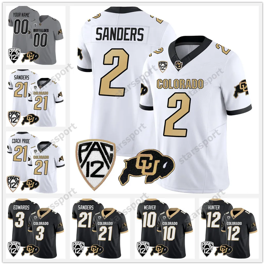 2023 Maglia Colorado Buffaloes NCAA College Football Shedeur Sanders Sy'veon Wilkerson Dylan Edwards Travis Hunter Anthony Hankerson Xavier Weaver Jimmy Horn Jr