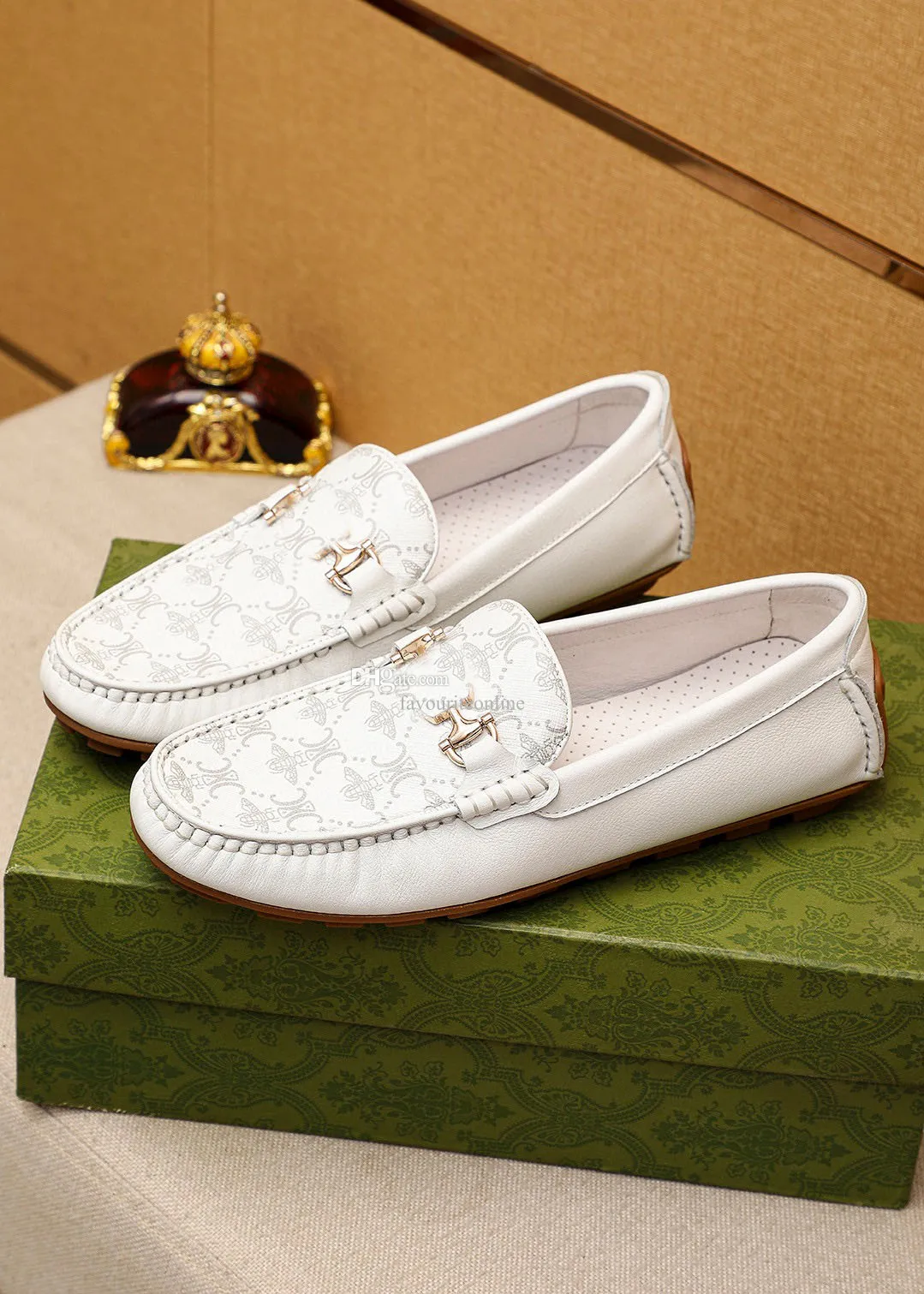 Men s Genuine Leather Loafers Dress Shoes Slip On Buckle Detail Round Toe Waterproof Office Party 2024