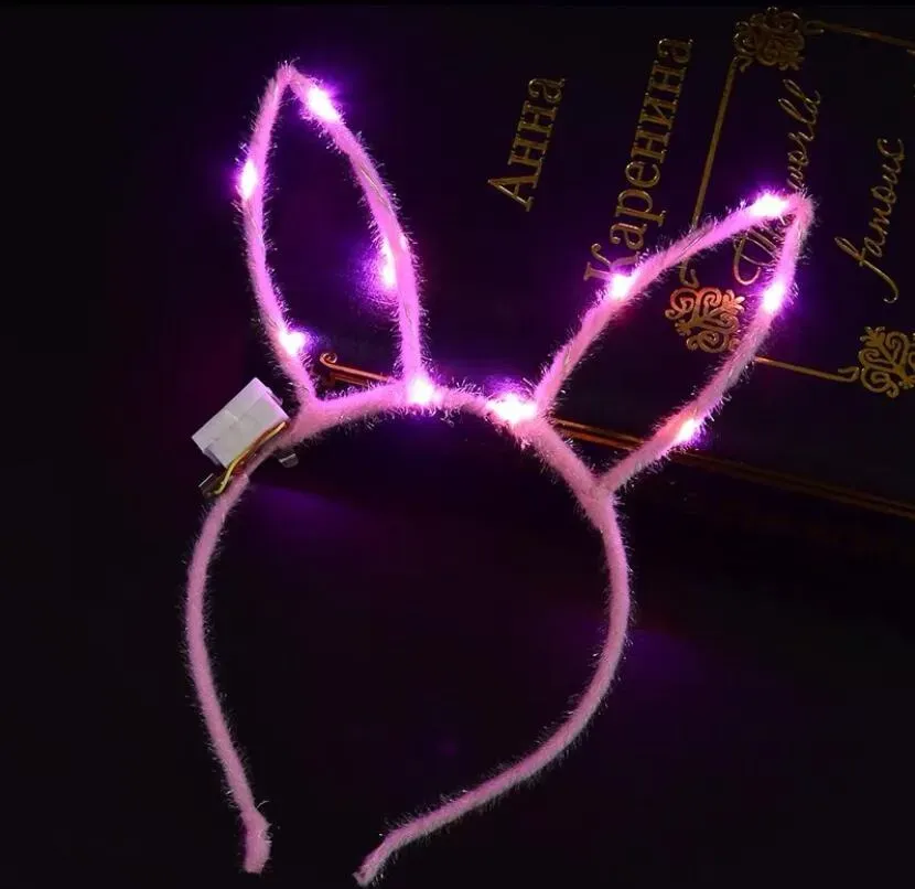 Rabbit Cat Ears Head Band LED Light Up Party Glowing Supplies Girls Boys Headband For Party Favor Birthday Halloween Xmas Gifts9773939