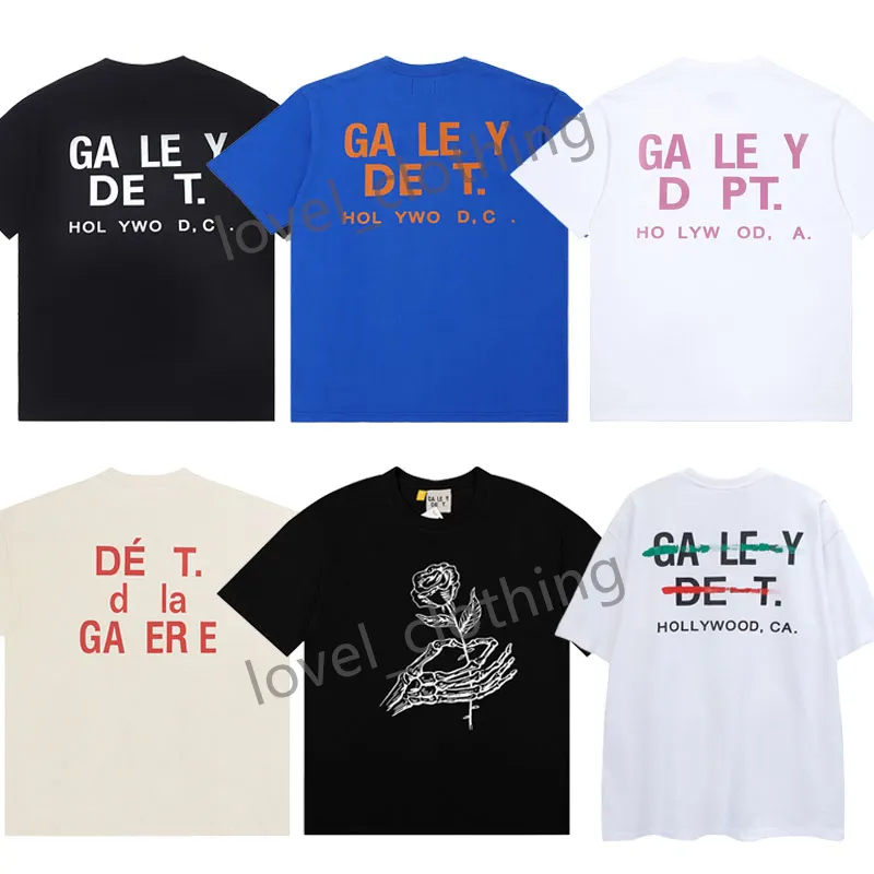 Wtr6 Mens Camisetas Camisetas Designer Galerias Moda Mangas Curtas Depts Algodão Tees Letras Imprimir High Street Luxurys Mulheres Lazer Unissex Amantes Tops