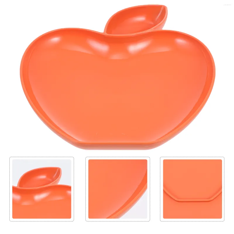 Plates Childrens Apple Dumpling Apple-shaped Dip Serving Dish Set French Fry Holder Fries Chip Plastic Snack Tray