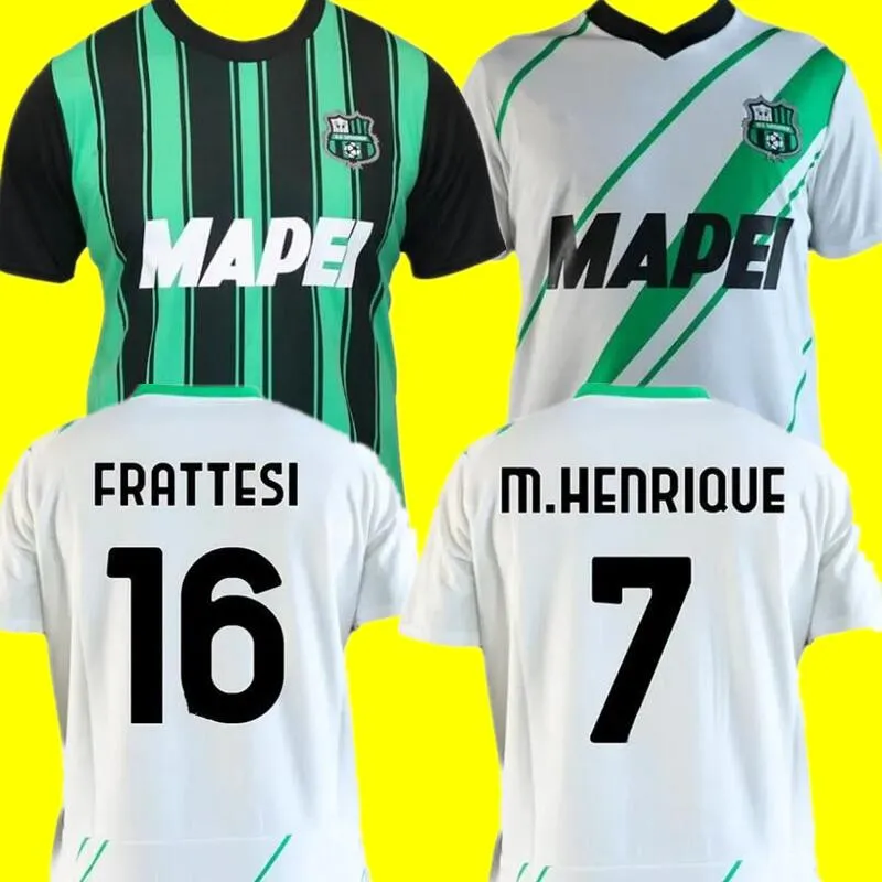 23 24 24 Sassuolo Calcio Traore Mens Mens piłka nożna Lauriente Berardi Boga Caputo Obiang Defrel Kyriakopoulos Home Away Short Rleeve Football Mundurs 2023 2024