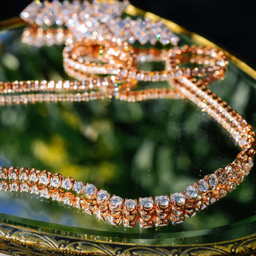 Moissanite graduated sale tennis necklace