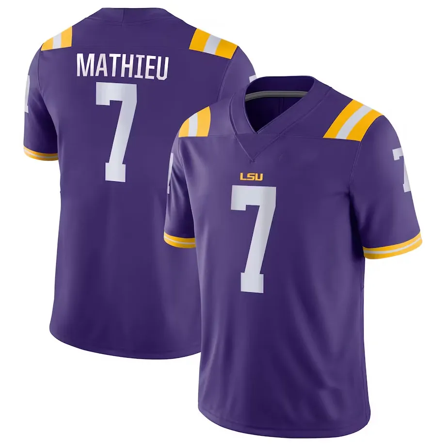 LSU Tigers Custom Football Jersey NCAA College Mens Breathable Polyester Short Sleeve Sports Jersey Customized Name And Number Sizes S 4XL From Qqq 8 16.84 DHgate.Com