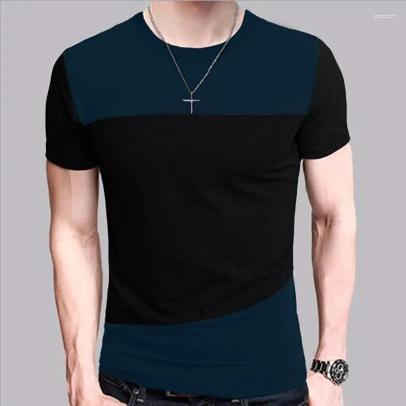 Costumes pour hommes B6012 T-shirt pour hommes Slim Fit T-shirt à col rond pour hommes T-shirt décontracté à manches courtes T-shirt Tops Taille M-5XL TX116-R