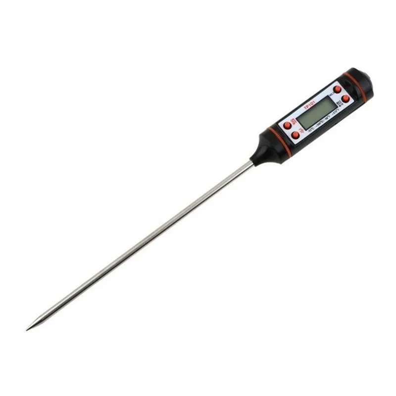 Stainless Steel BBQ Meat Thermometer Kitchen Digital Cooking Food Probe Hangable Electronic BBQ Household Temperature Detector Tool