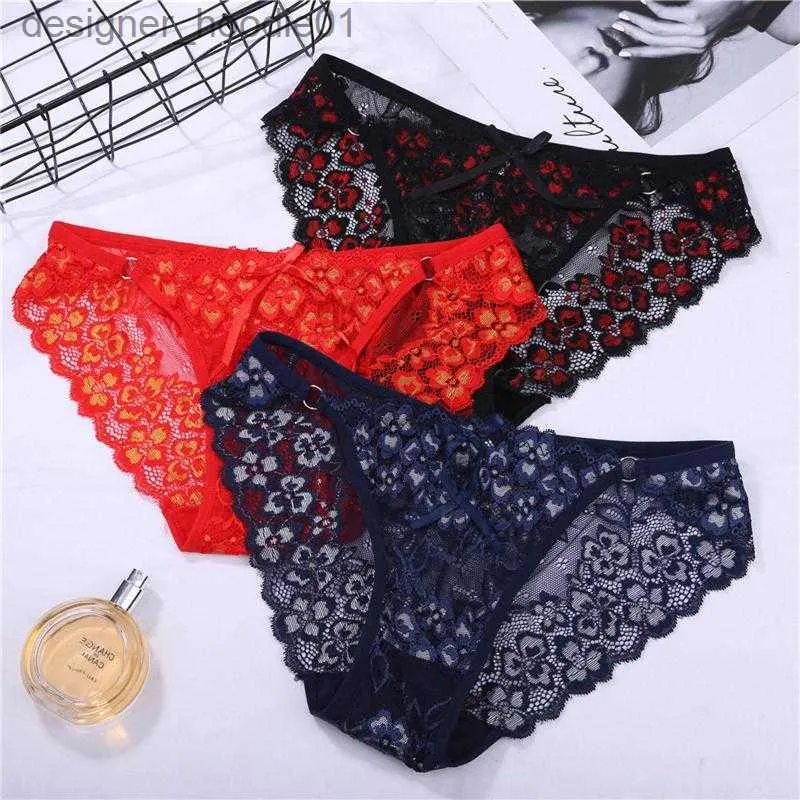 Sexy Embroidered Lace Low Rise Briefs For Women Seamless Lingerie