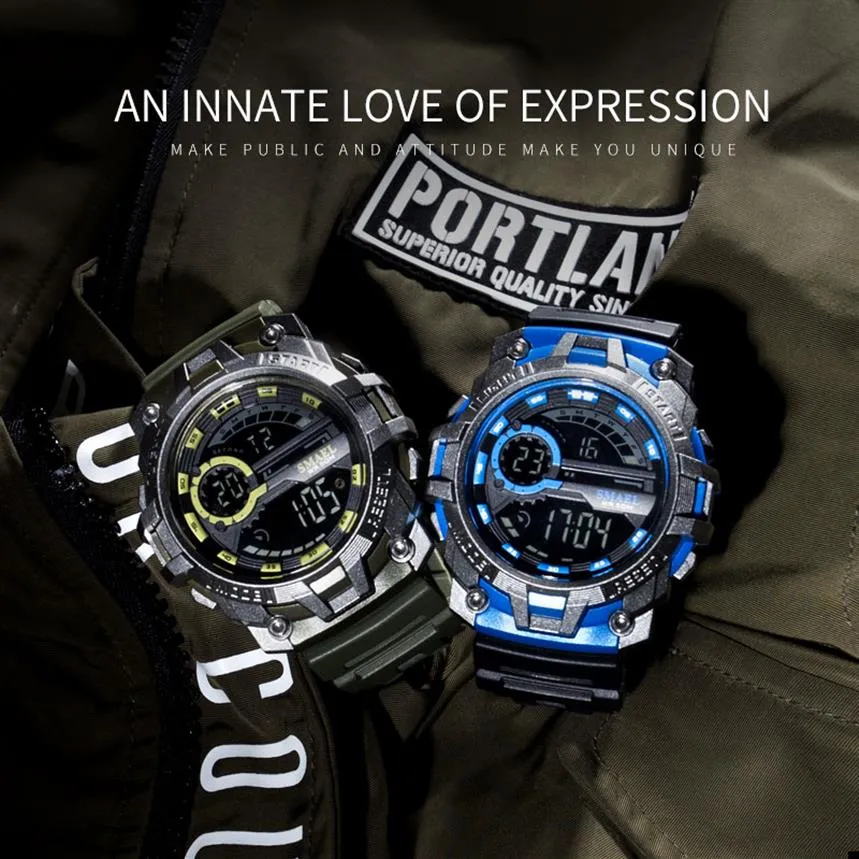 Smael marka zegarków wojskowych armia moda moda męska clock swobodni mężczyźni oglądają duży tarcza 1701 zegarki sportowe 5Bar Waterproof331l