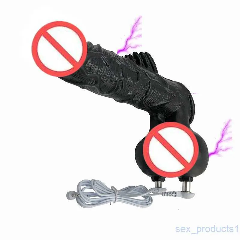 Elektrische Cockringe Shock Silikon Hoden Ball Stretcher Hodensack Dildo gefälschter Penis Keuschheit Bondage Cockring männliches Elektro-Sexspielzeug