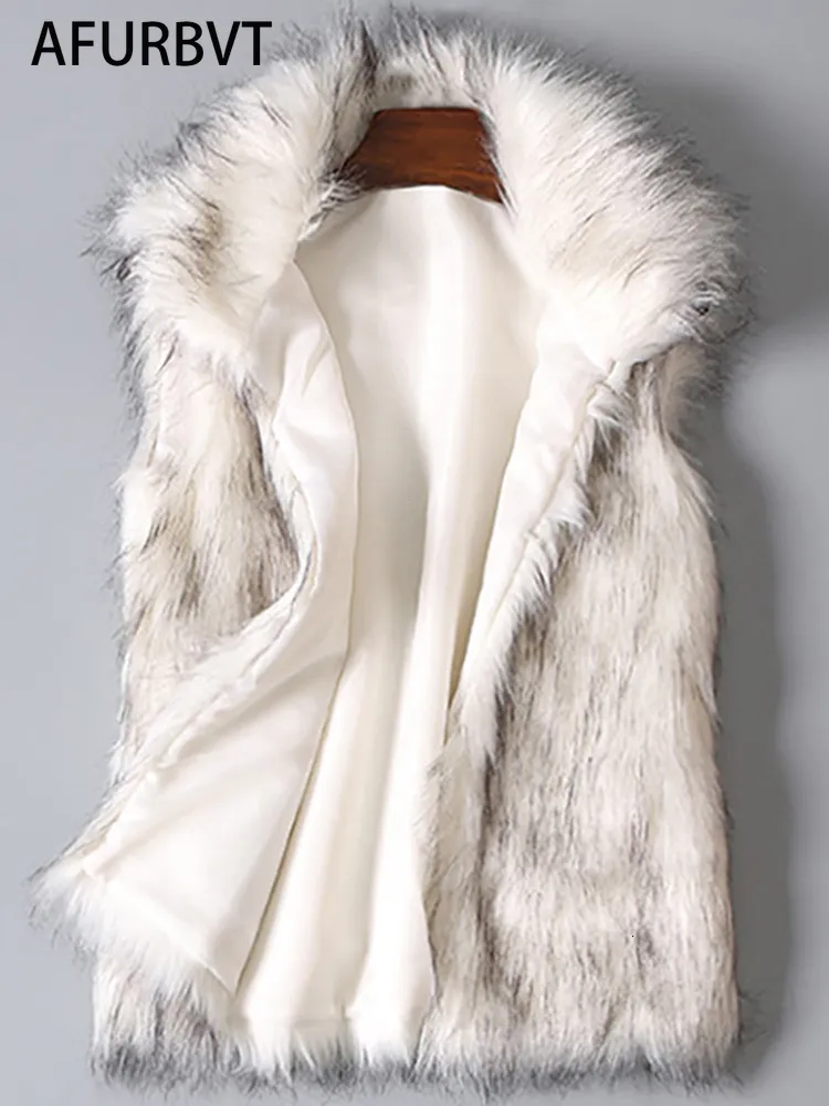 Fourrure Femme Fausse Fourrure Hiver Fausse Fourrure Femmes Gilet Manteau Lâche Chaud Femmes Gilet Épaissir Hiver Veste Sans Manches Femme Blanc 230915