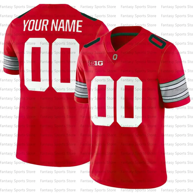 Maglia Da Calcio CJ Stroud Ohio State Buckeyes Grigia 18 Marvin