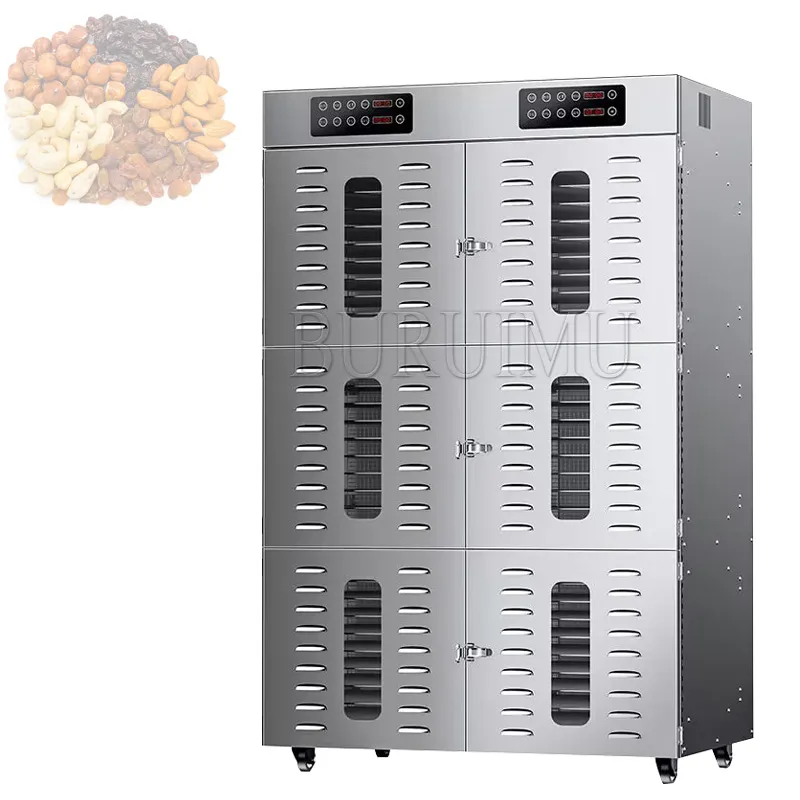 Máquina deshidratadora de alimentos eléctrica de 220V, 60/90 capas, secadora de frutas y verduras para carne, té, pescado