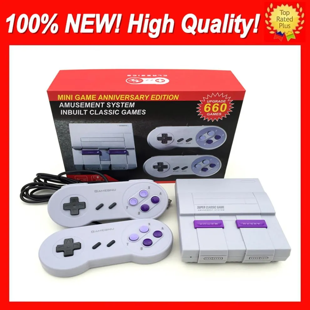 Super Famicom Mini 660 NES SNES SFC TV Console per videogiochi portatile 2018 Console per giochi con sistema di intrattenimento più recente Vendita al dettaglio inglese B277O