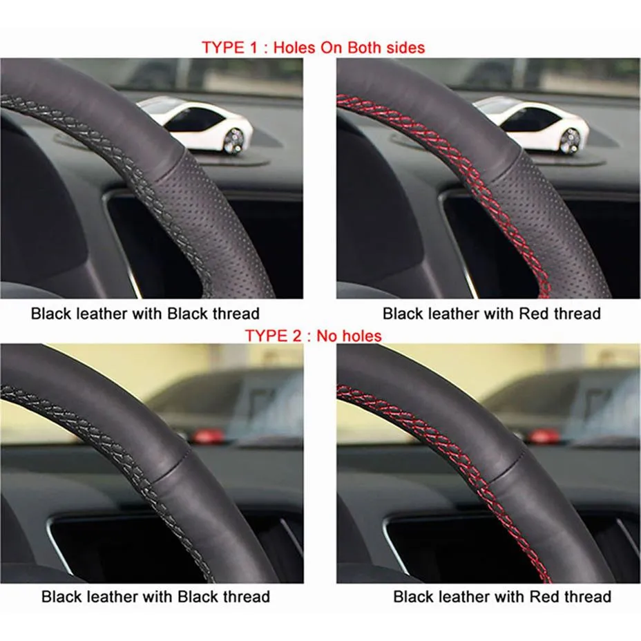 Yuji-Hong Car Steering Wheel Covers Case for SKODA Octavia 2007-2009 Hand-stitched Artificial Leather Cover246z