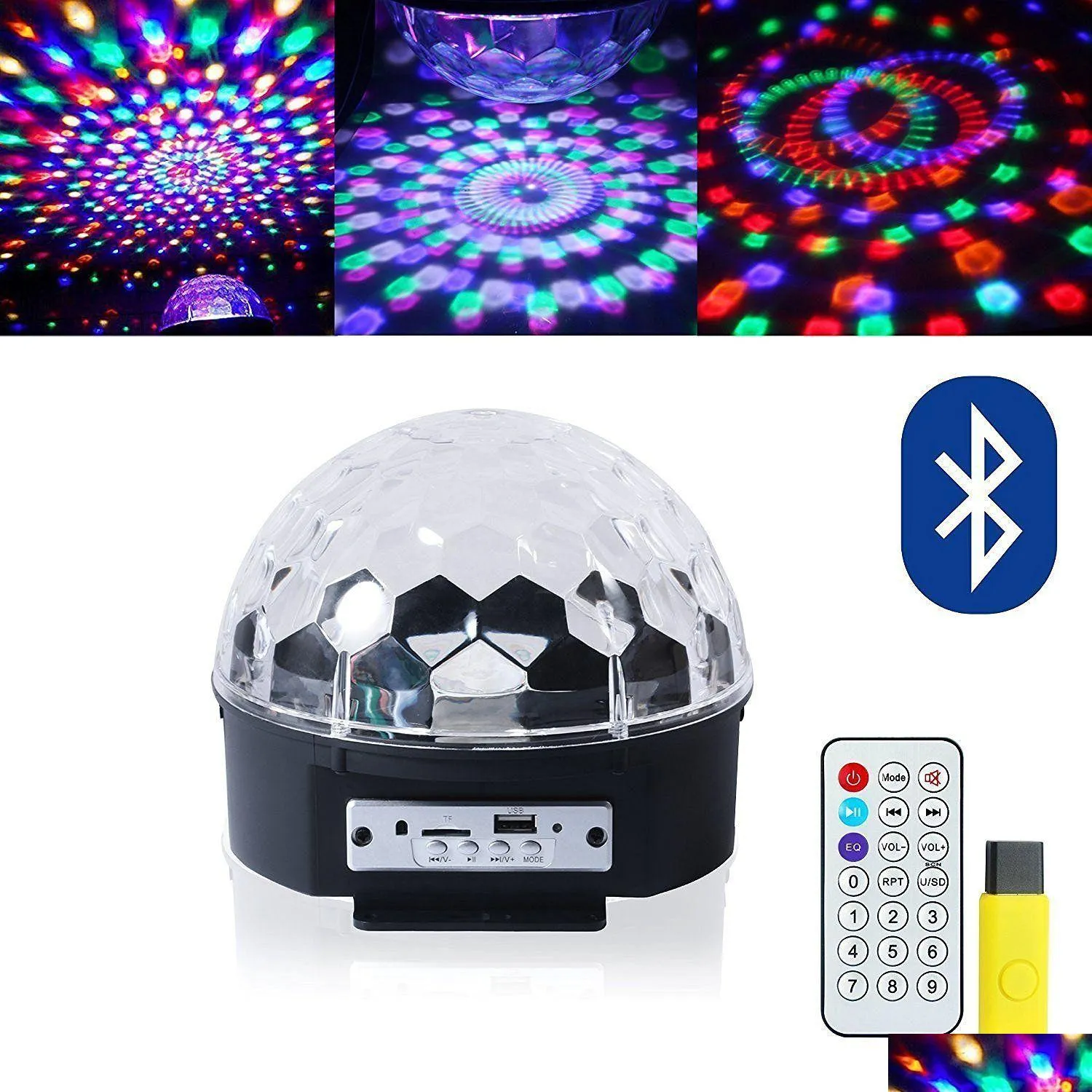 Led Effects Colors Changing Dj Stage Lights Magic Effect Disco Strobe Ball Light With Remote Control Mp3 Play Xmas Party Rotating Spot Dhi0A