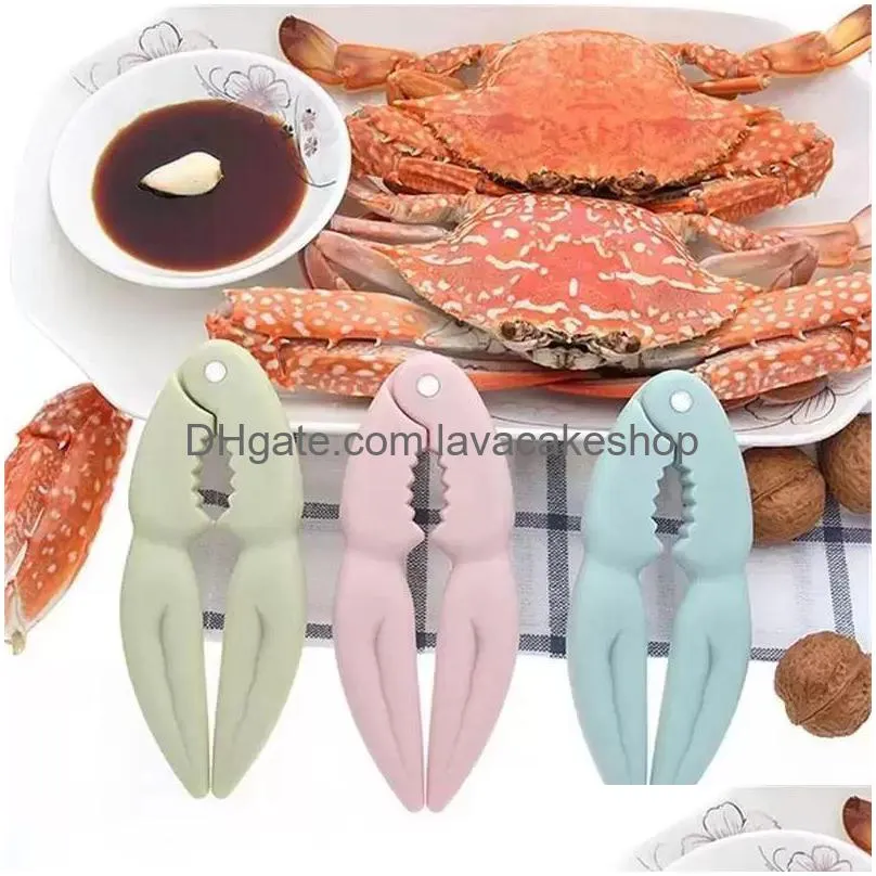 Fruit Vegetable Tools 4 Colors Creative Peeling Walnut Nut Clip Lobster Crab Biscuit Pliers Seafood Kitchen Gadgets Pink Blue Green Or Dhqze