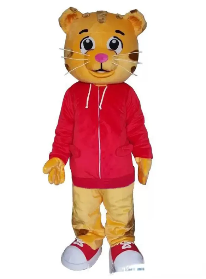 Il vestito da personaggio dei cartoni animati per adulti del costume della mascotte di Daniel Tiger può indossare un costume indossabile vestito da mascotte