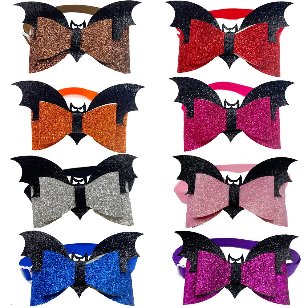 Abbigliamento per cani 10 pezzi Accessori stile pipistrello di Halloween Cravatte per gatti per animali domestici Cravatte per toelettatura per cani di piccola taglia Forniture 230914