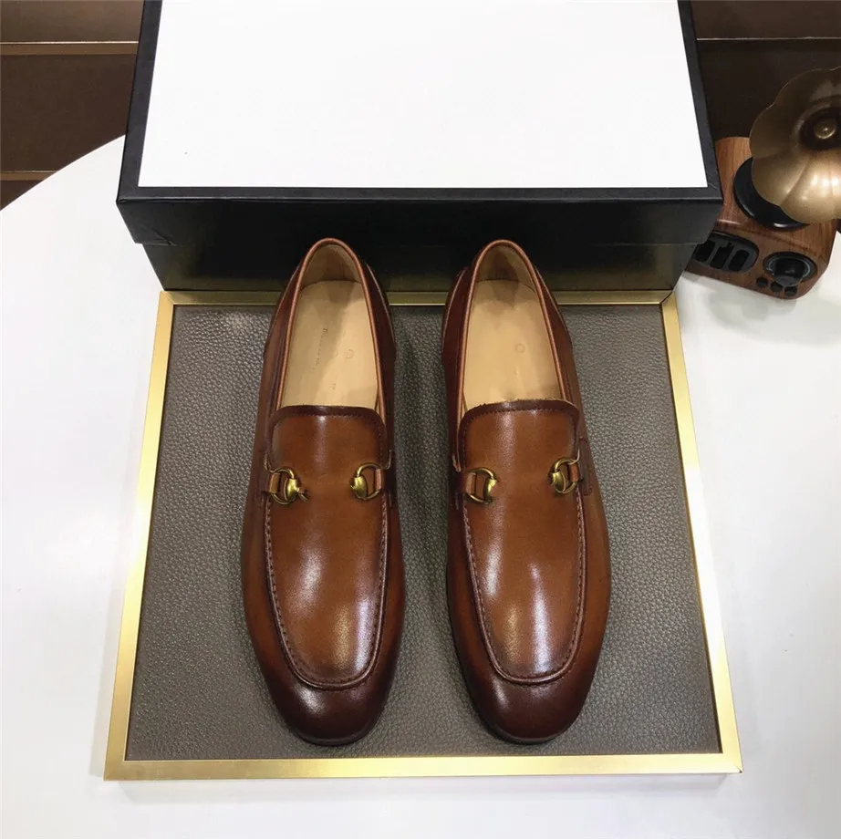 Designer G Italienische Männer Kleid Schuhe 2023 Oxford Echtes Leder Mokassins Männer Designer Loafer Schuhe Männer Klassische Hohe Qualität Hochzeit Büro Größe 38-46