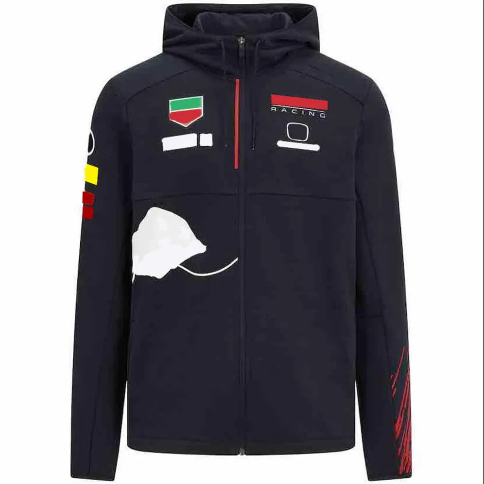 2021 F1 Racing Suit Veste à manches longues Coupe-vent Veste d'équipe Pull chaud Style de course personnalisé Sweat-shirt à capuche Veste illimitée306I