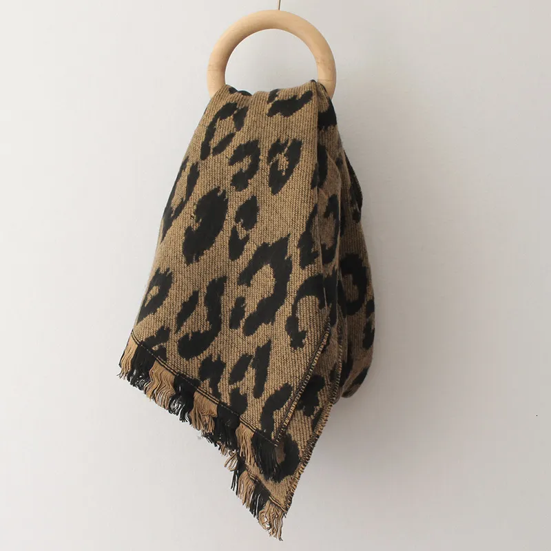 Scarve Winter Scarves Shawl Female Thick Warm Cashmere Pashmina Scarf Fashion Leopard Print Blanket Wraps 2023 230914