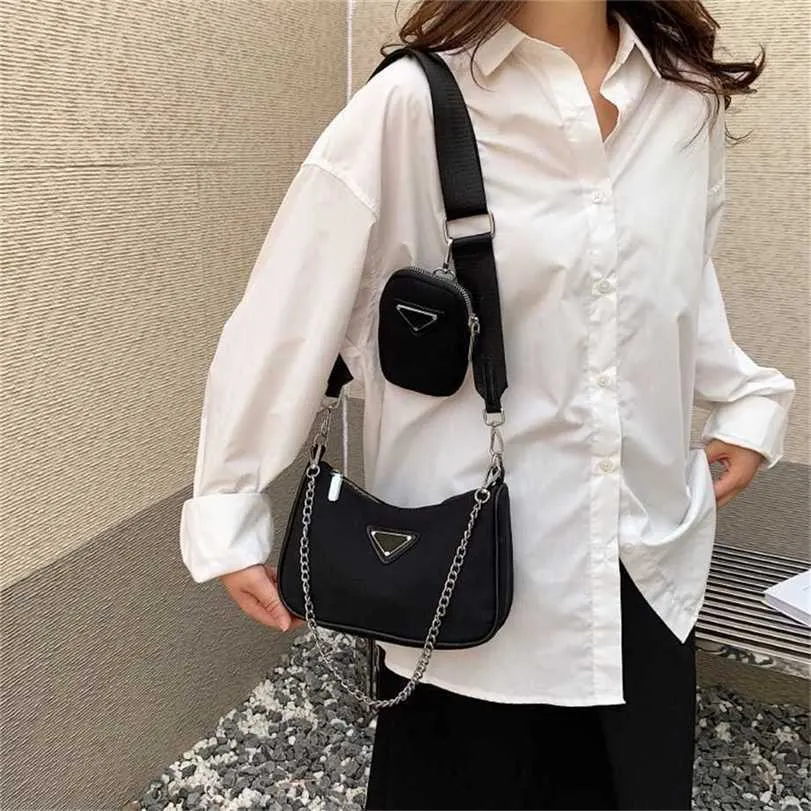 2023 Nuovo Nylon Oxford Ascurono il lusso e versatile Borsa a traversa a spalla singola 3-in-1 per donne B60