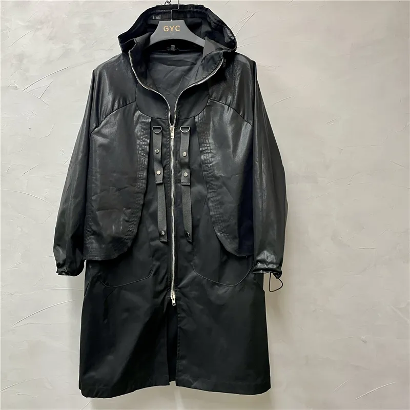 Men S Trench Coats Owen Seak Men Parker Jackets Gothic Style Clothing Autumn Winter Dust Windbreaker Black Size XL 230915