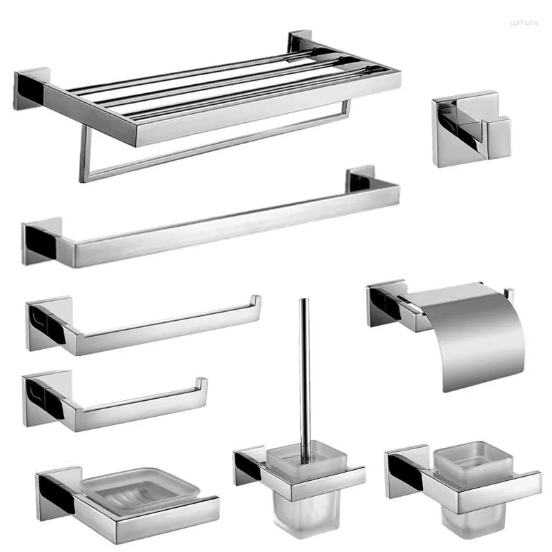 Bath Accessory Set Stainless Steel Wall Mounted Bathroom Hardware Shiny Paper Holder Chrome Ship From Brazil