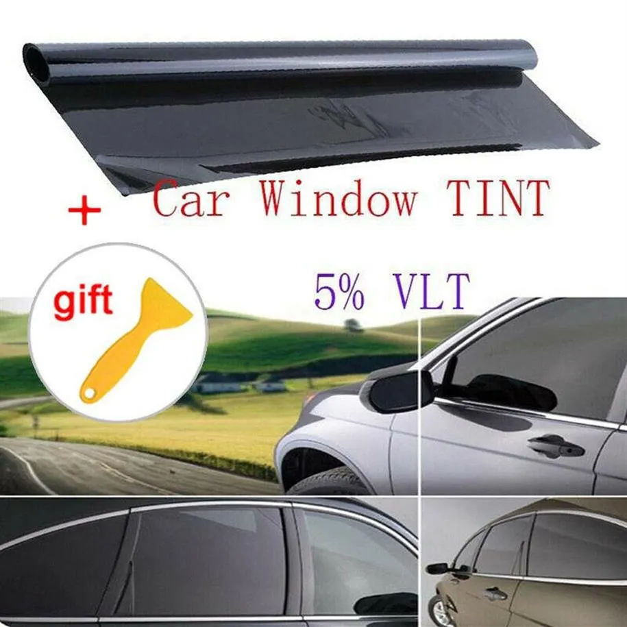 Car Sunshade In Stock VLT 5% Uncut Roll 39 X 20 Window Tint Film Charcoal Black Glass Office Foils Solar Protection2751