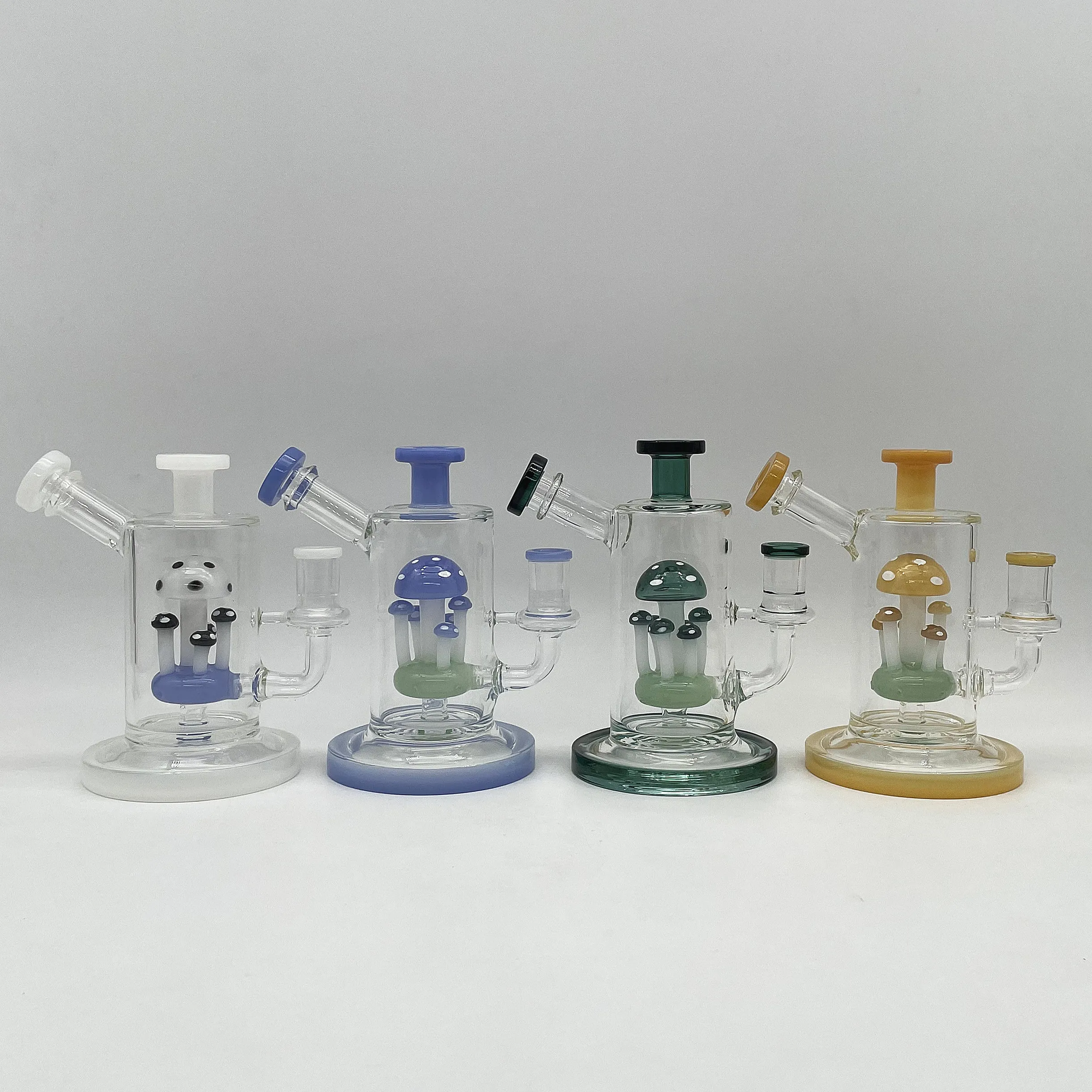 10inch Heavy Glass Bong Uniqued Dab Rig with mushroom perc with clear bowl